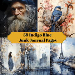 Indigo Blue Junk Journal Pages - CraftNest