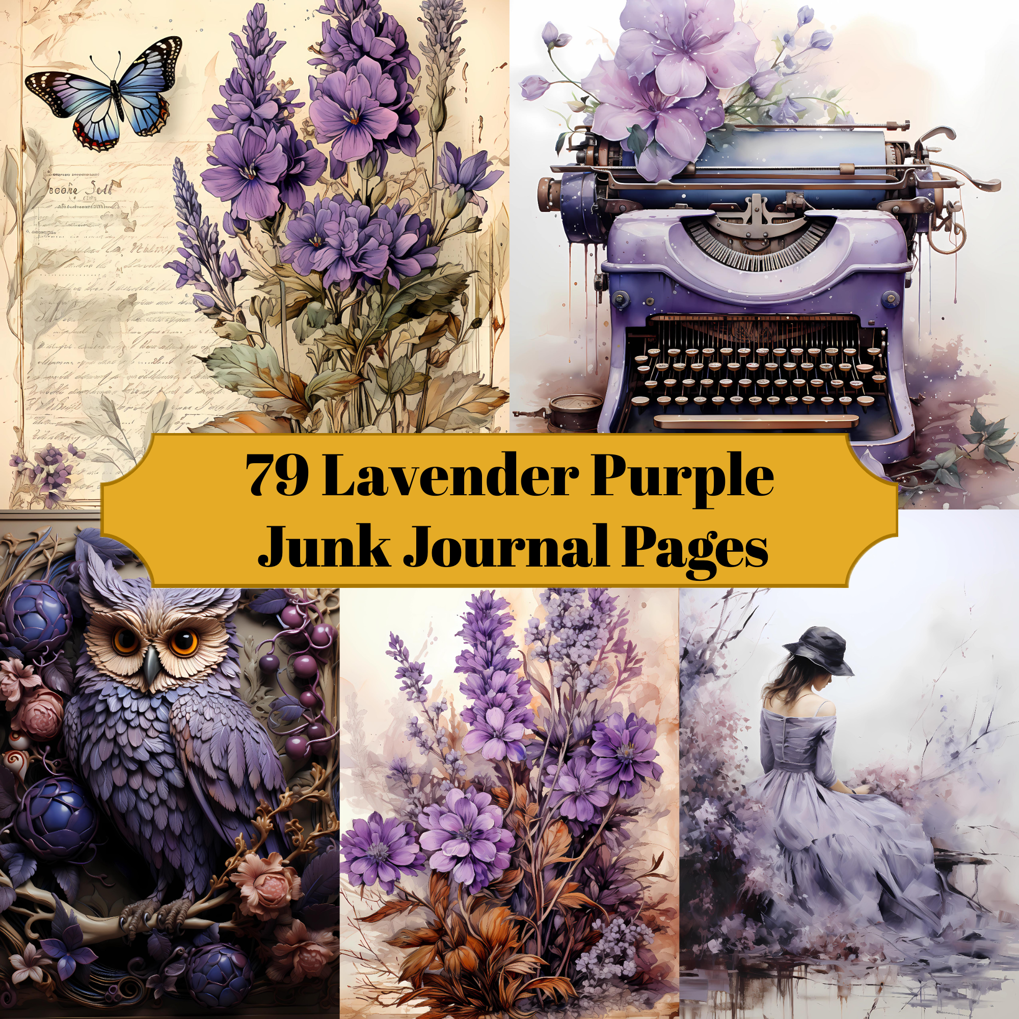 Lavender Purple Junk Journal Pages - CraftNest