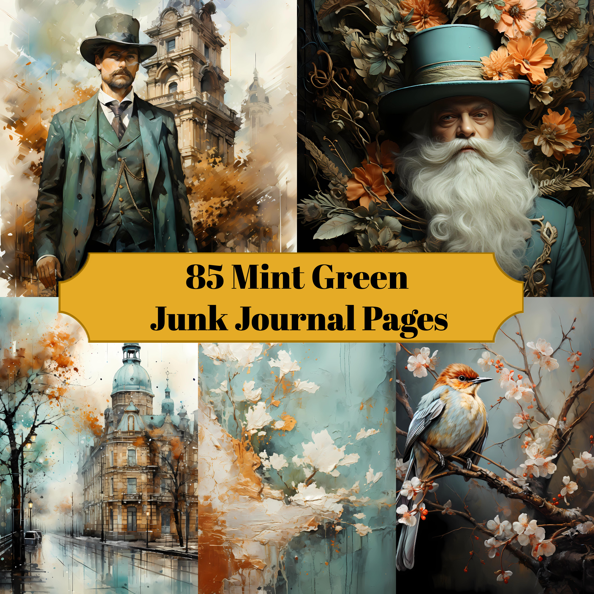 Mint Green Junk Journal Pages - CraftNest