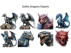 Gothic Dragons Clipart - CraftNest