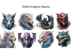 Gothic Dragons Clipart - CraftNest