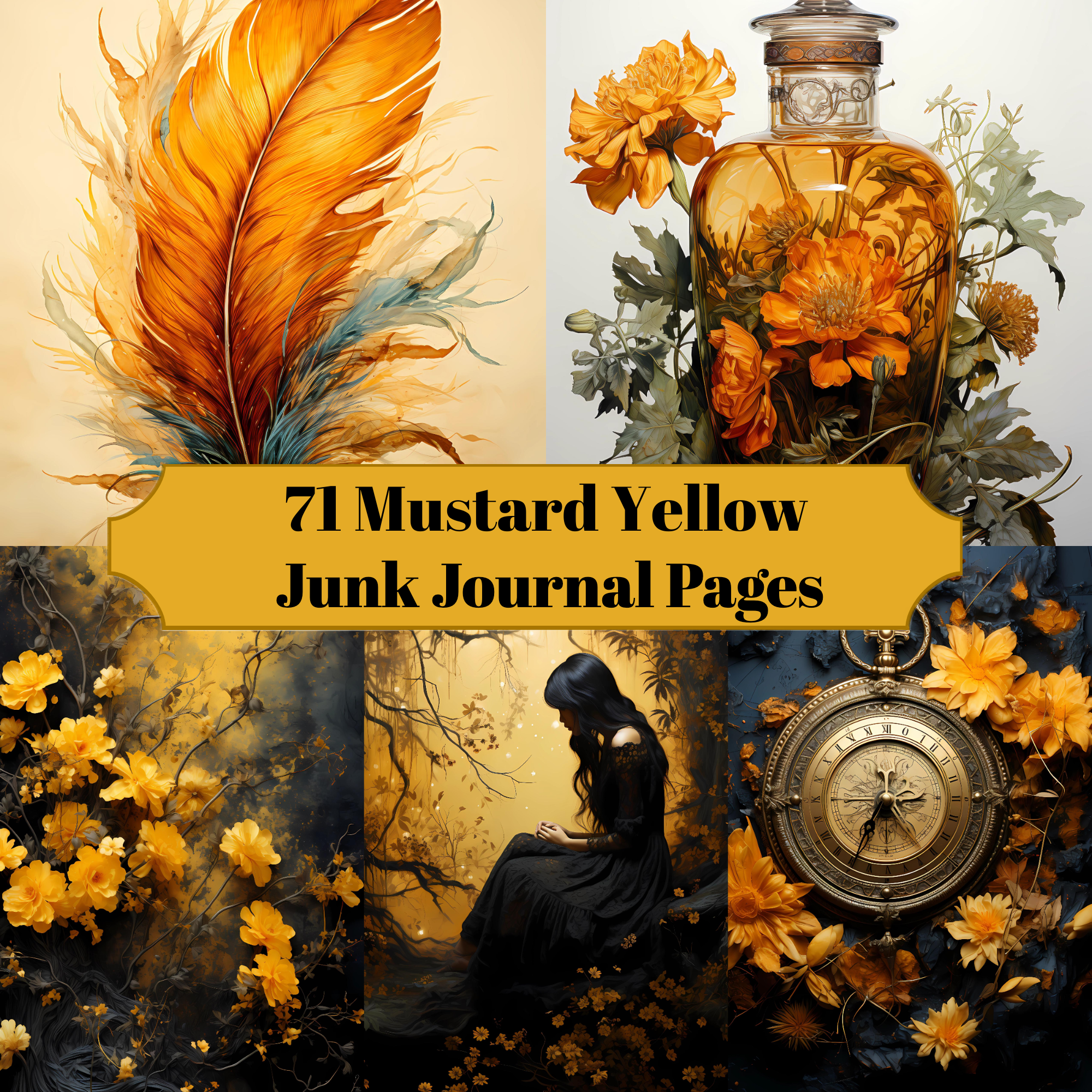 Mustard Yellow Junk Journal Pages - CraftNest