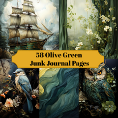 Olive Green Junk Journal Pages - CraftNest