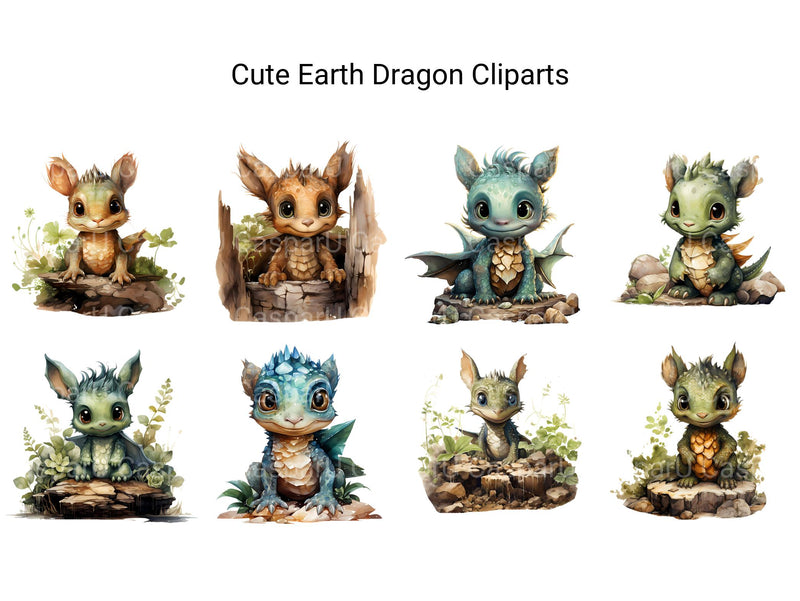 Cute Earth Dragon Clipart - CraftNest