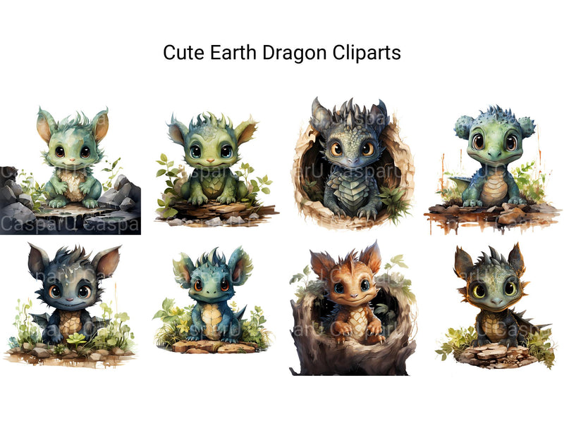 Cute Earth Dragon Clipart - CraftNest