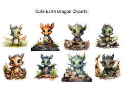 Cute Earth Dragon Clipart - CraftNest