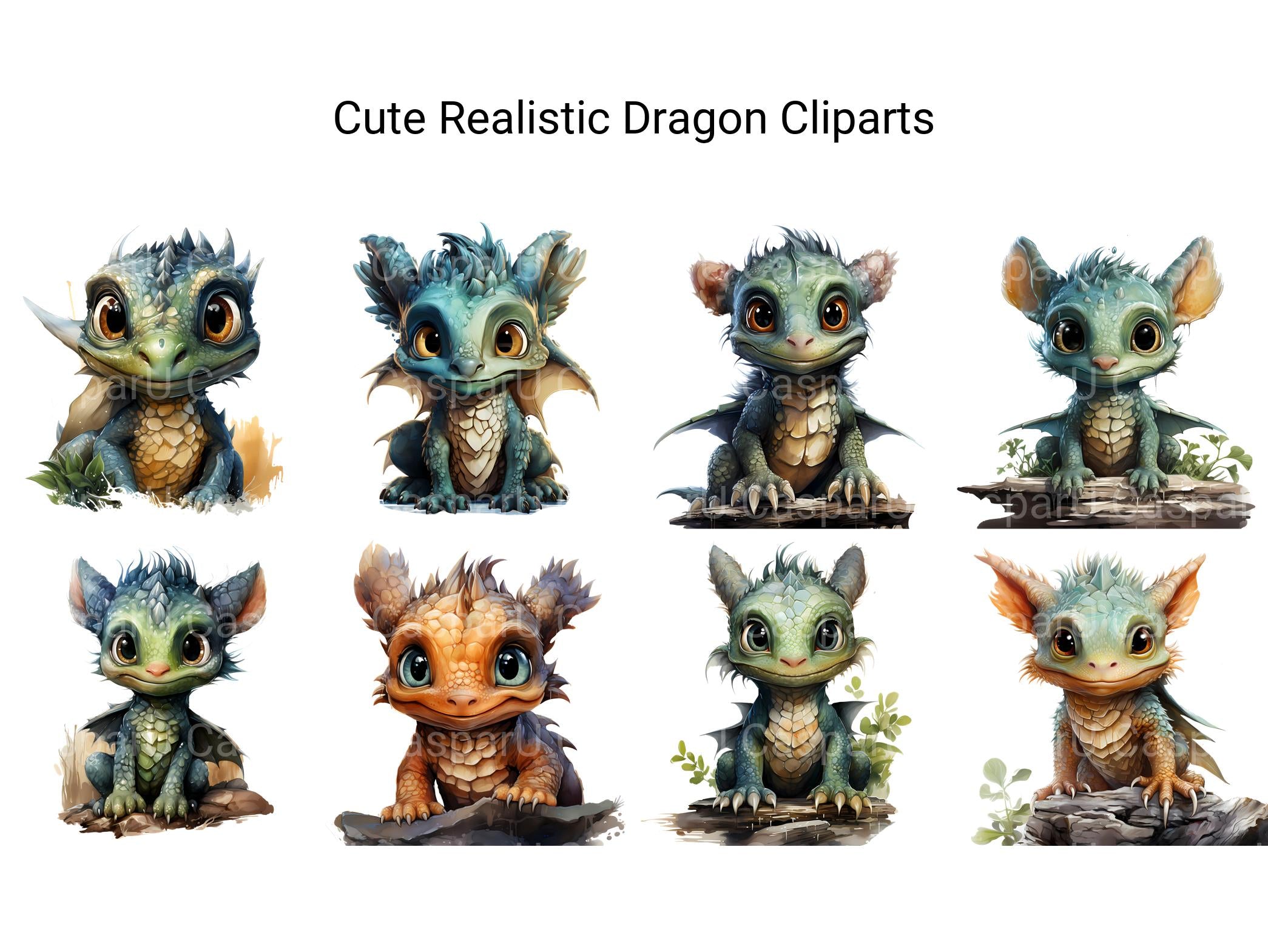 Cute Realistic Dragon Clipart - CraftNest