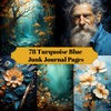Turquoise Blue Junk Journalseiten