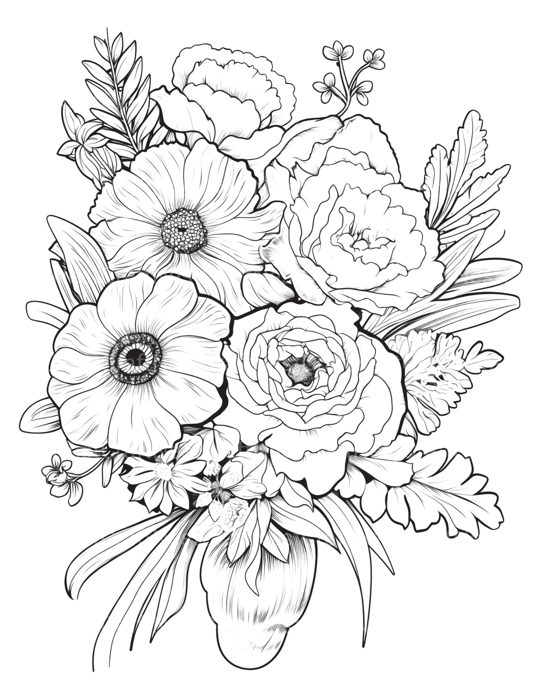 Flower Coloring Book 2 - CraftNest - Digital Crafting and Art