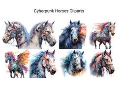 Cyberpunk Horses Clipart - CraftNest