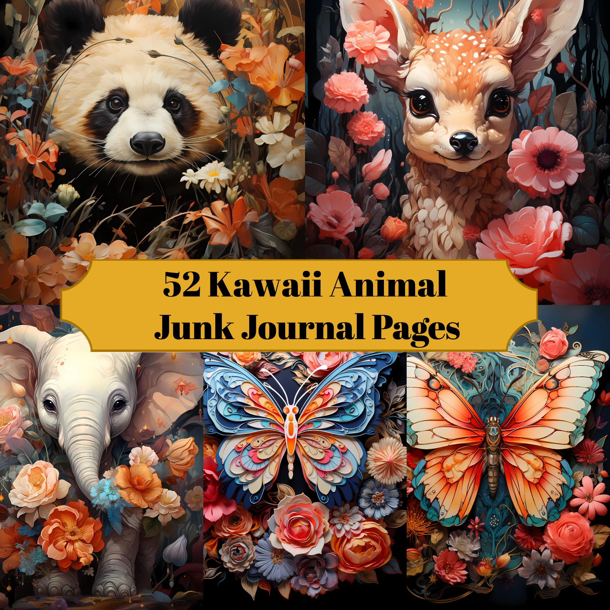 Kawaii Animal Junk Journal Pages - CraftNest