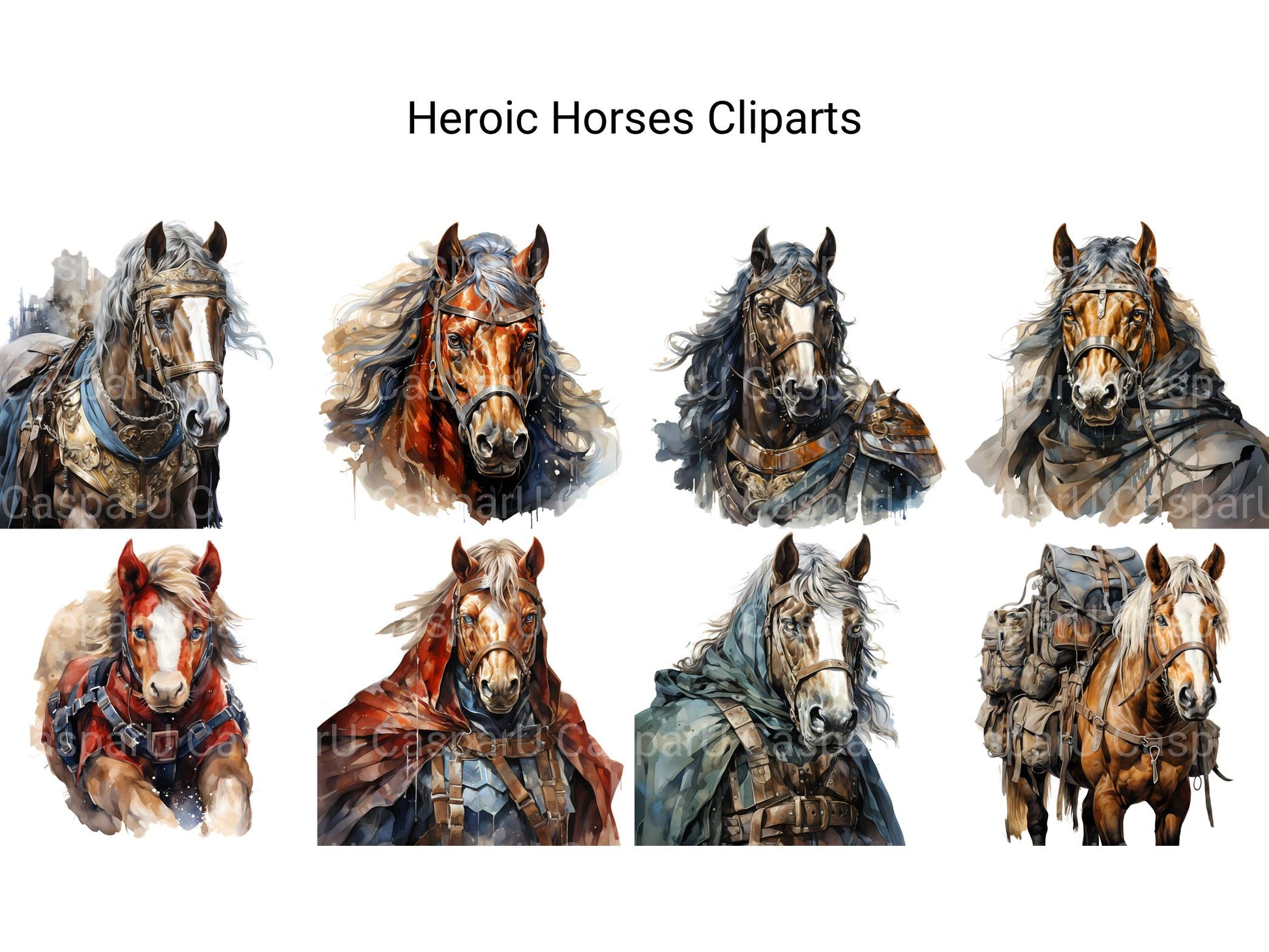 Heroic Horses Clipart - CraftNest