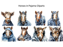 Horses In Pajamas Clipart - CraftNest