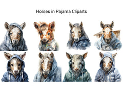 Horses In Pajamas Clipart - CraftNest