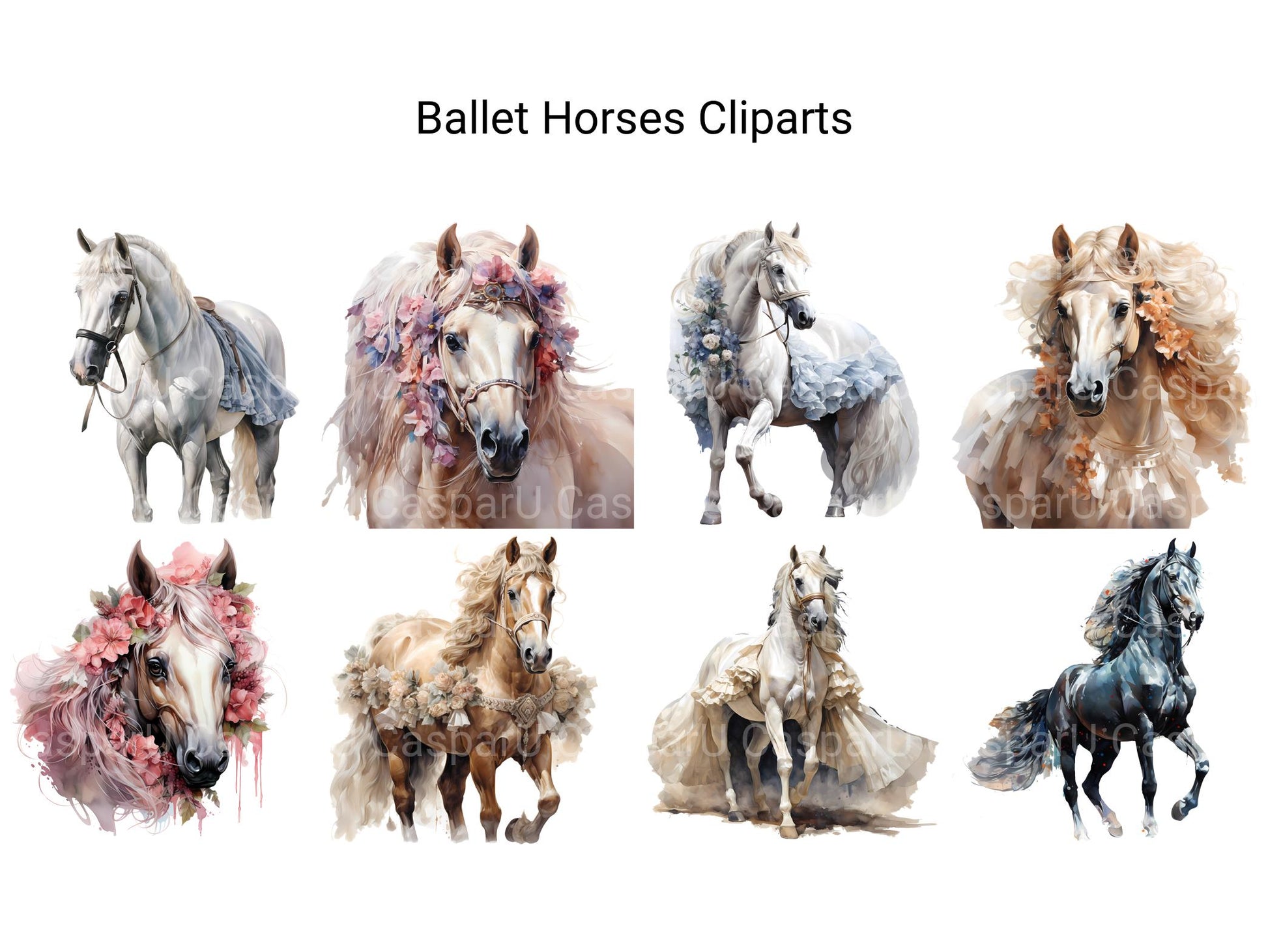 Ballet Horses Clipart - CraftNest