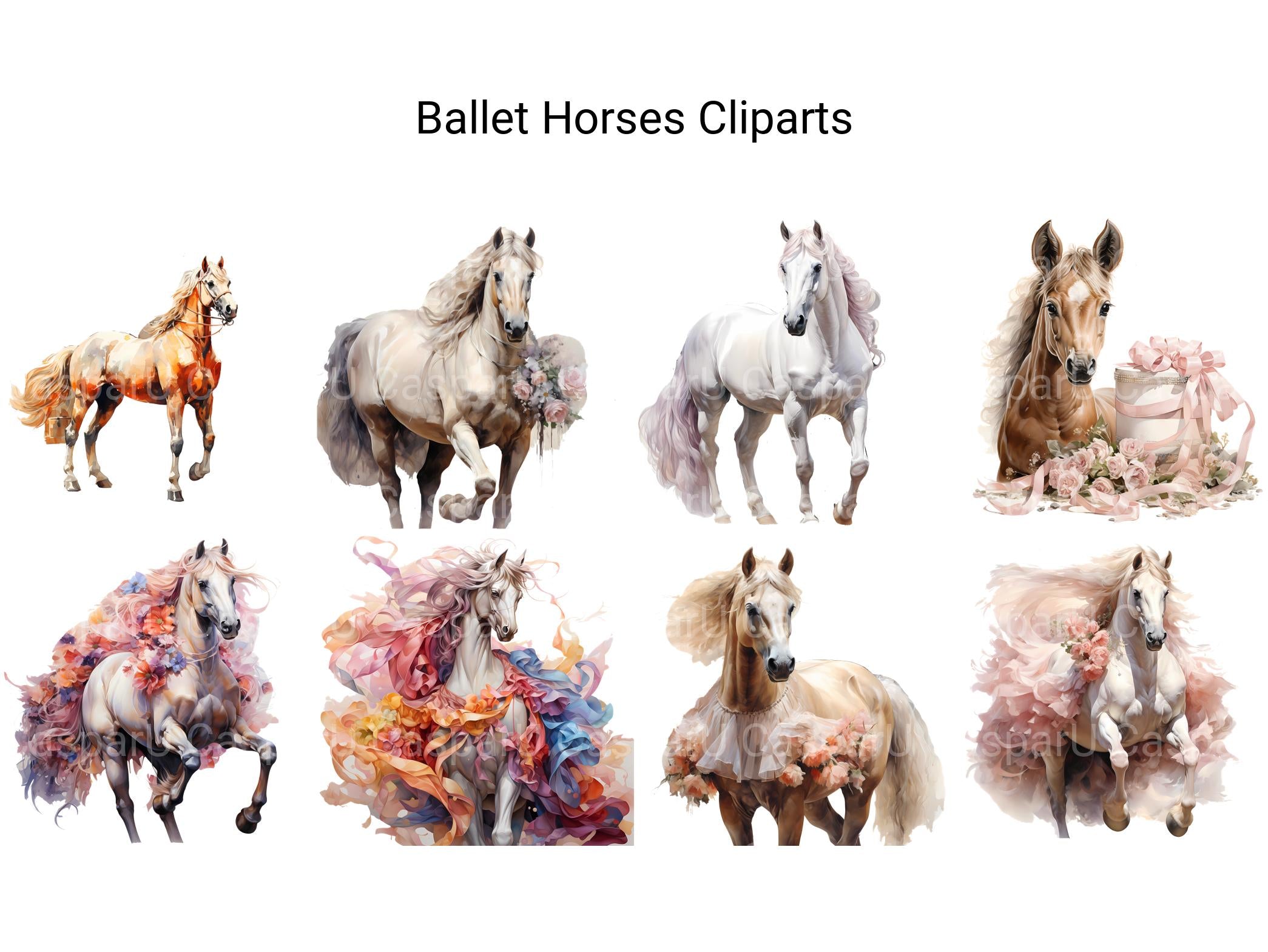 Ballet Horses Clipart - CraftNest