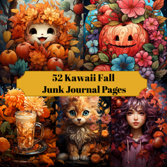 Kawaii Fall Junk Journal Pages - CraftNest