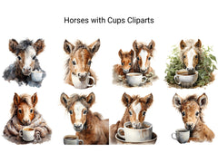 Horses With Cups Clipart - CraftNest