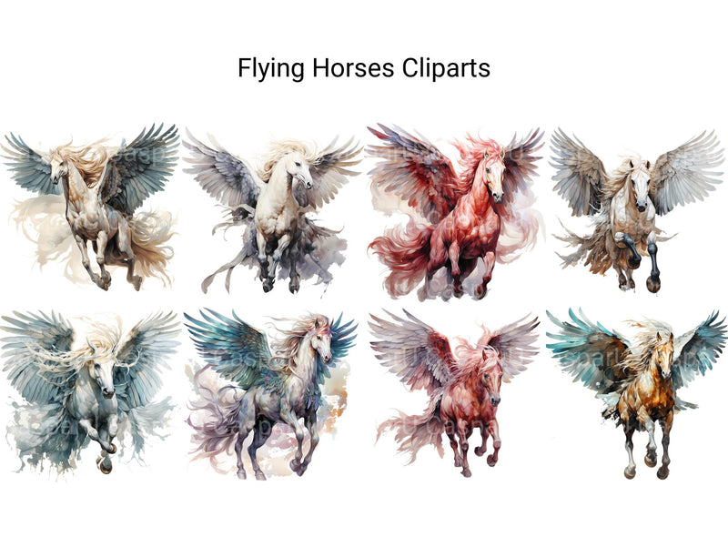 Flying Horses Clipart - CraftNest