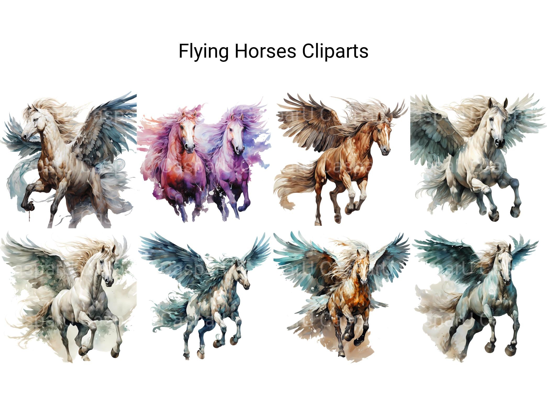 Flying Horses Clipart - CraftNest