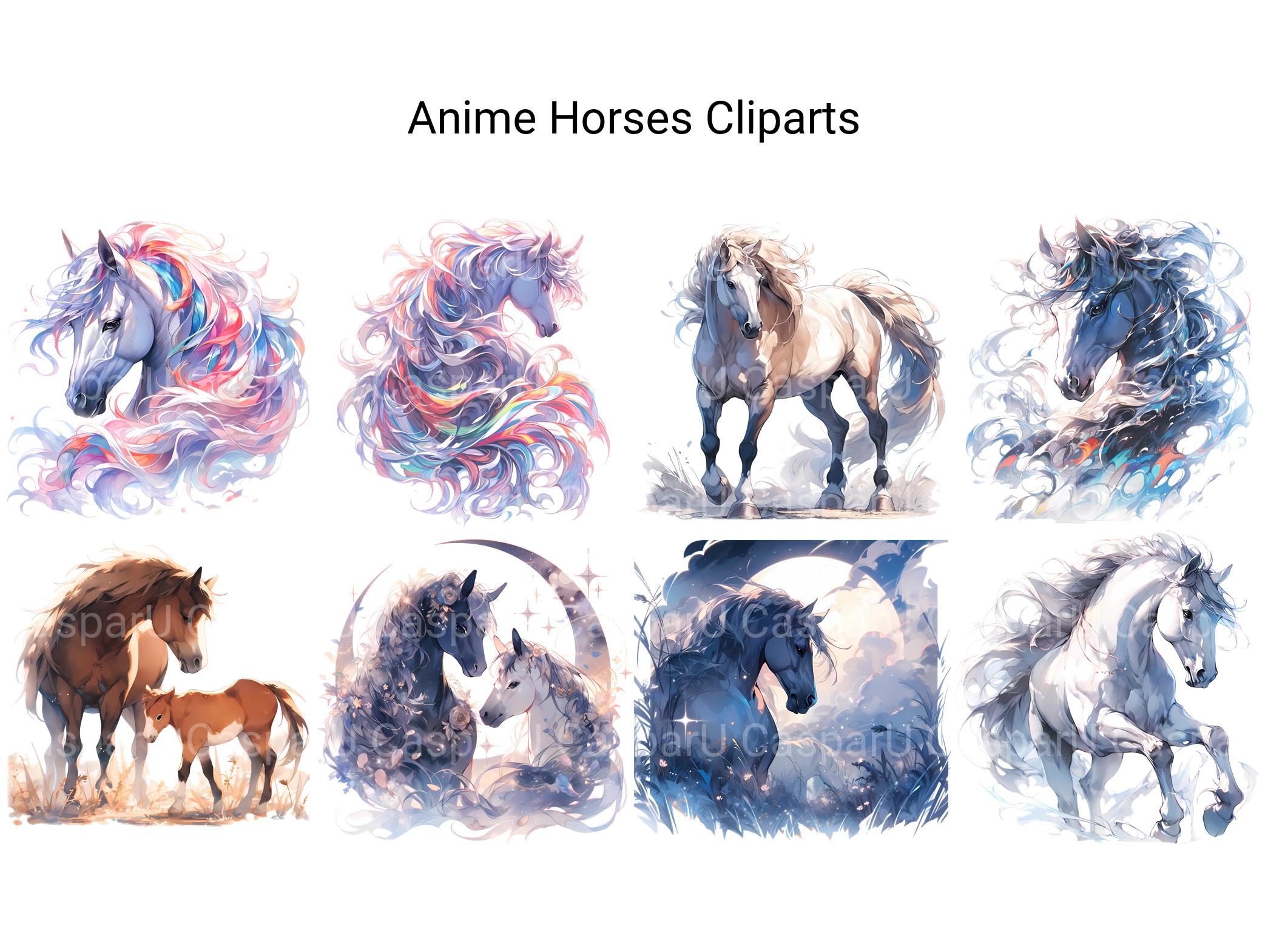 Anime Horses Clipart - CraftNest