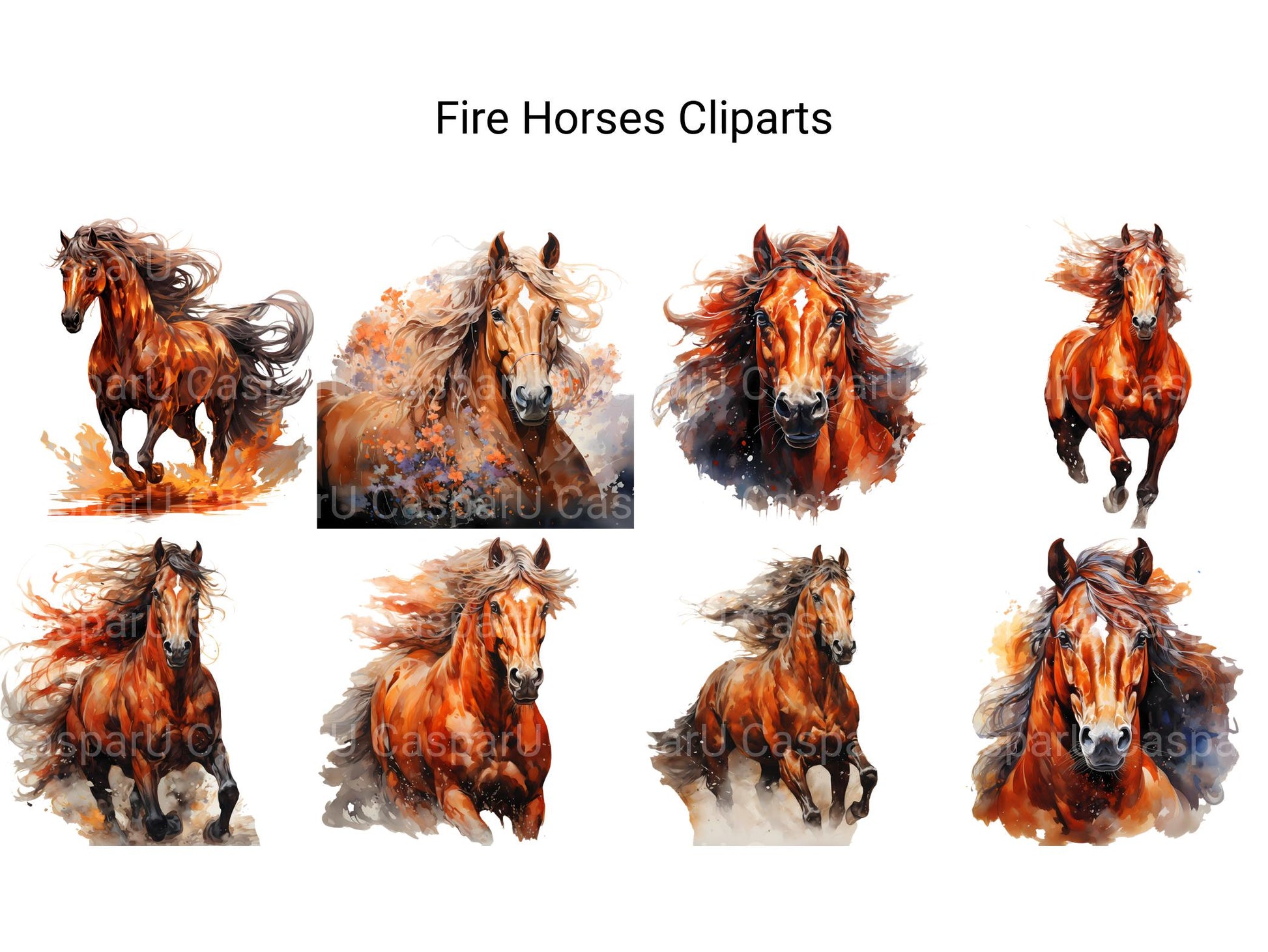 Fire Horses Clipart - CraftNest