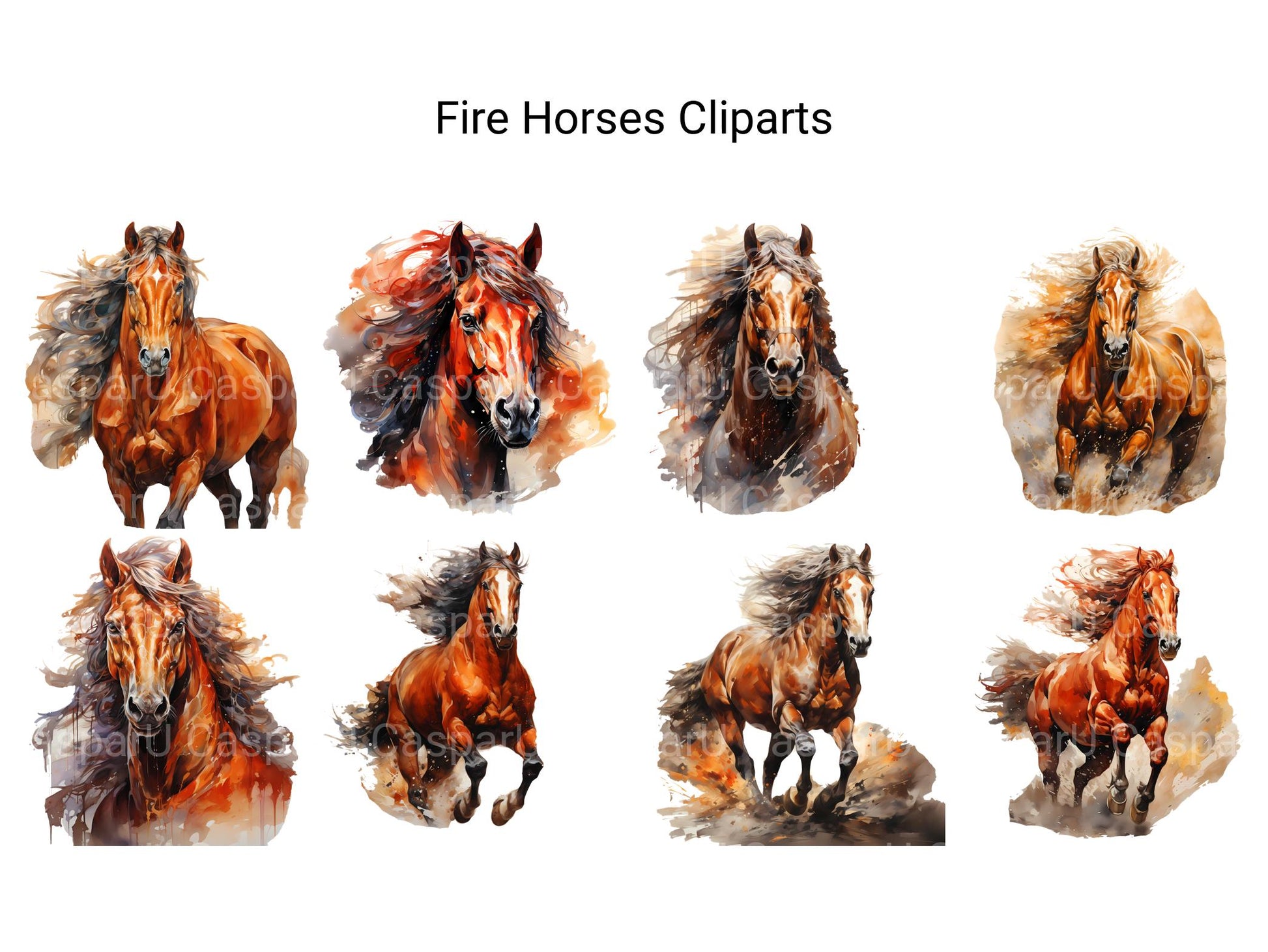 Fire Horses Clipart - CraftNest