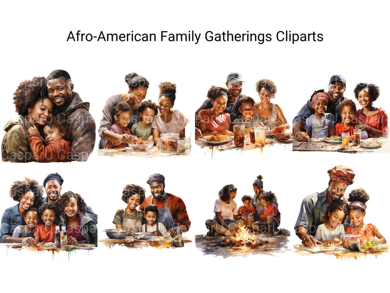 Afro-American Family Gatherings Clipart - CraftNest