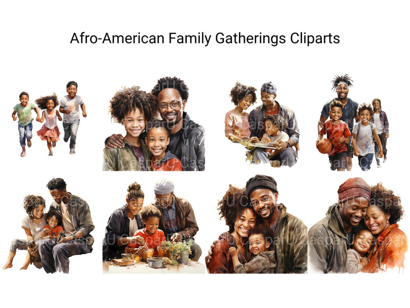 Afro-American Family Gatherings Clipart - CraftNest