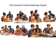 Afro-American Family Gatherings Clipart - CraftNest