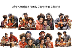 Afro-American Family Gatherings Clipart - CraftNest