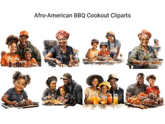 Afro-American BBQ Cookout Clipart - CraftNest