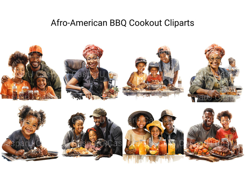 Afro-American BBQ Cookout Clipart - CraftNest