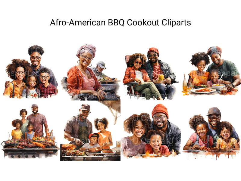 Afro-American BBQ Cookout Clipart - CraftNest