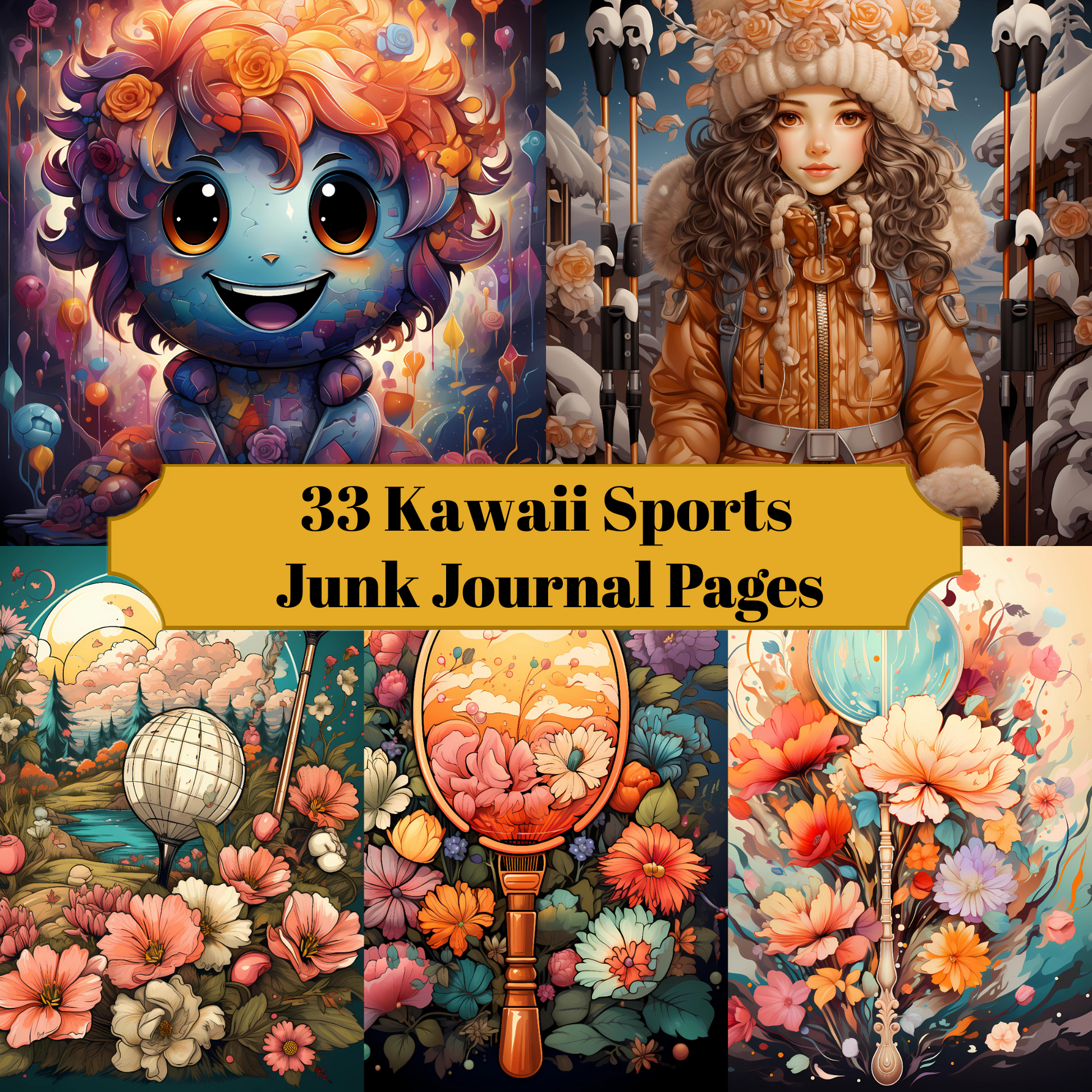 Kawaii Sports Junk Journal Pages - CraftNest