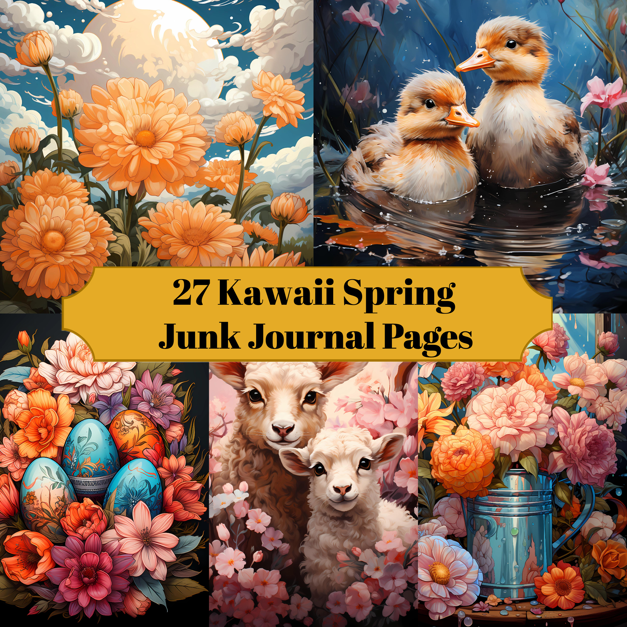 Kawaii Spring Junk Journal Pages - CraftNest