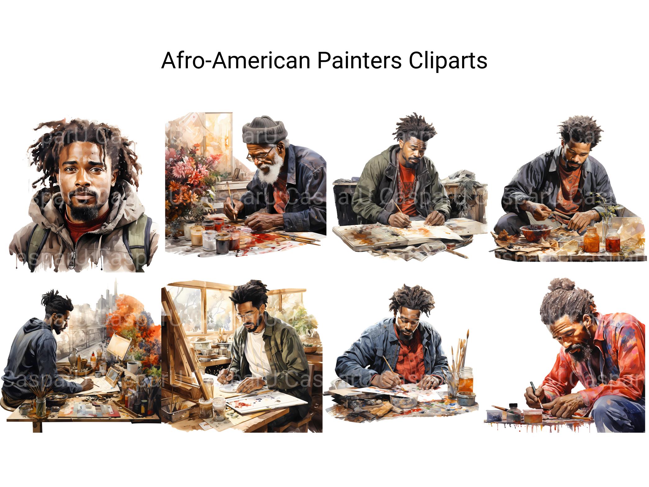 Afro-American Painters Clipart - CraftNest