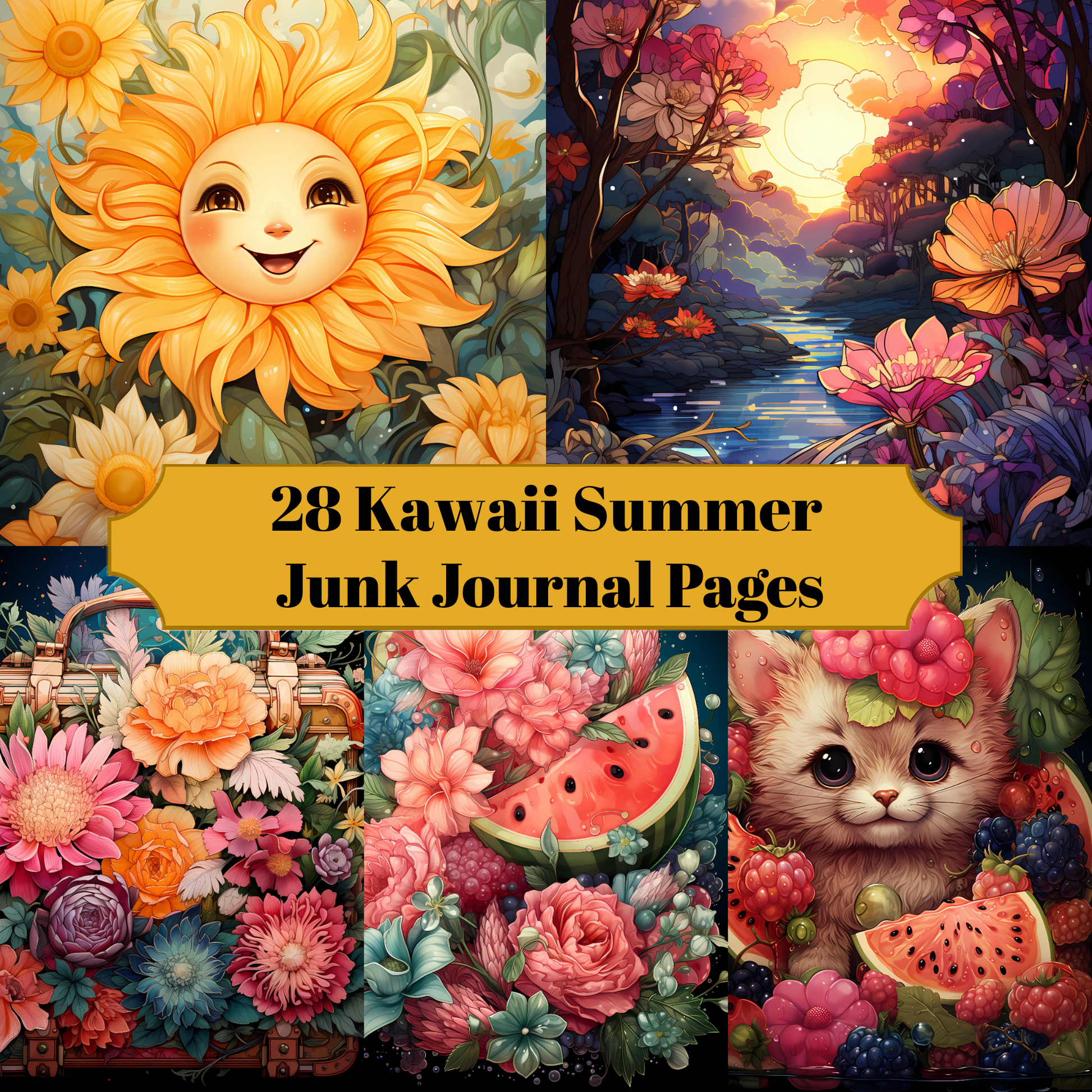 Kawaii Summer Junk Journal Pages - CraftNest