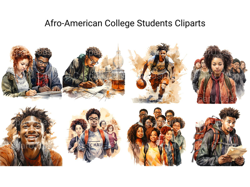 Afro-American College Students Clipart - CraftNest