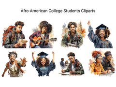 Afro-American College Students Clipart - CraftNest