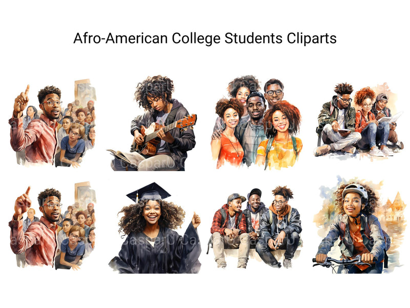 Afro-American College Students Clipart - CraftNest