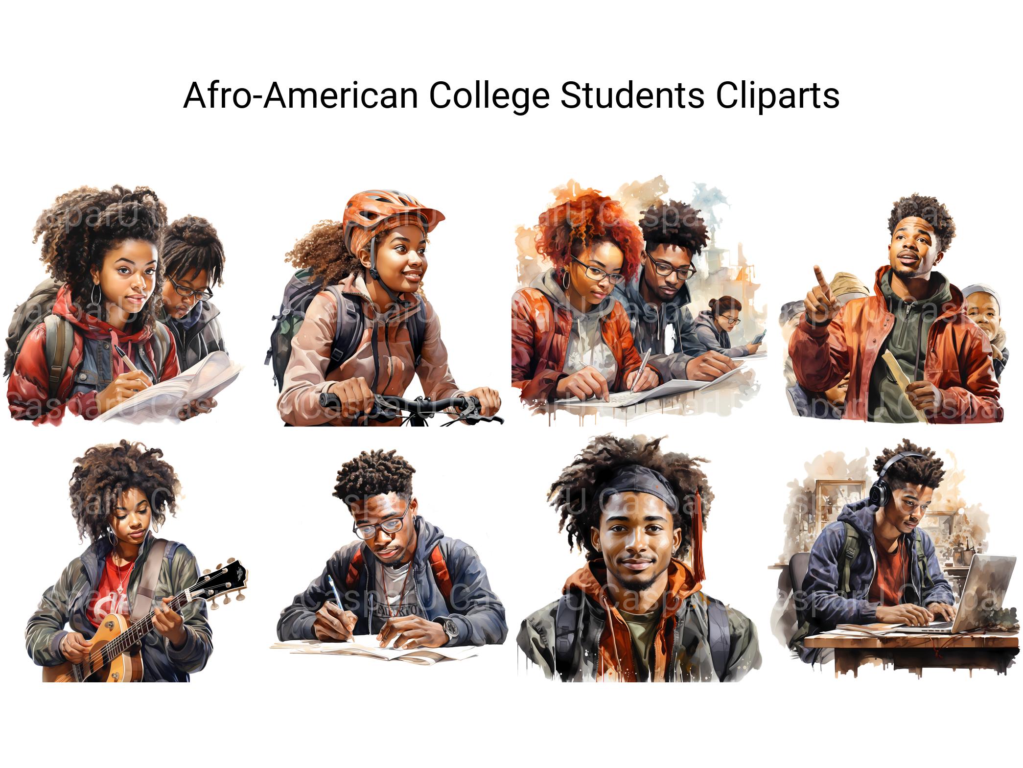 Afro-American College Students Clipart - CraftNest