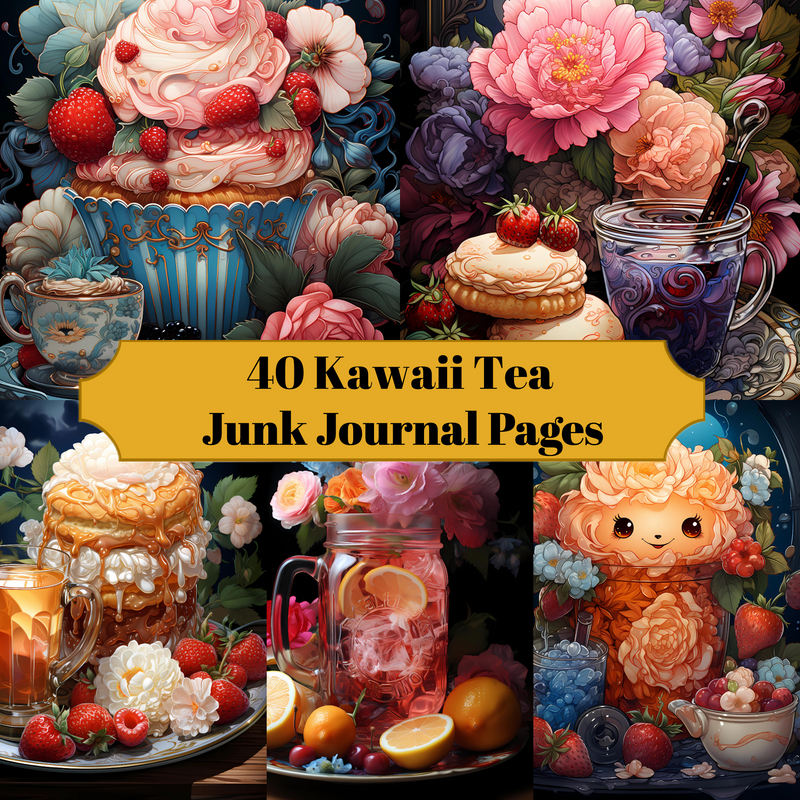 Kawaii Tea Junk Journal Pages - CraftNest