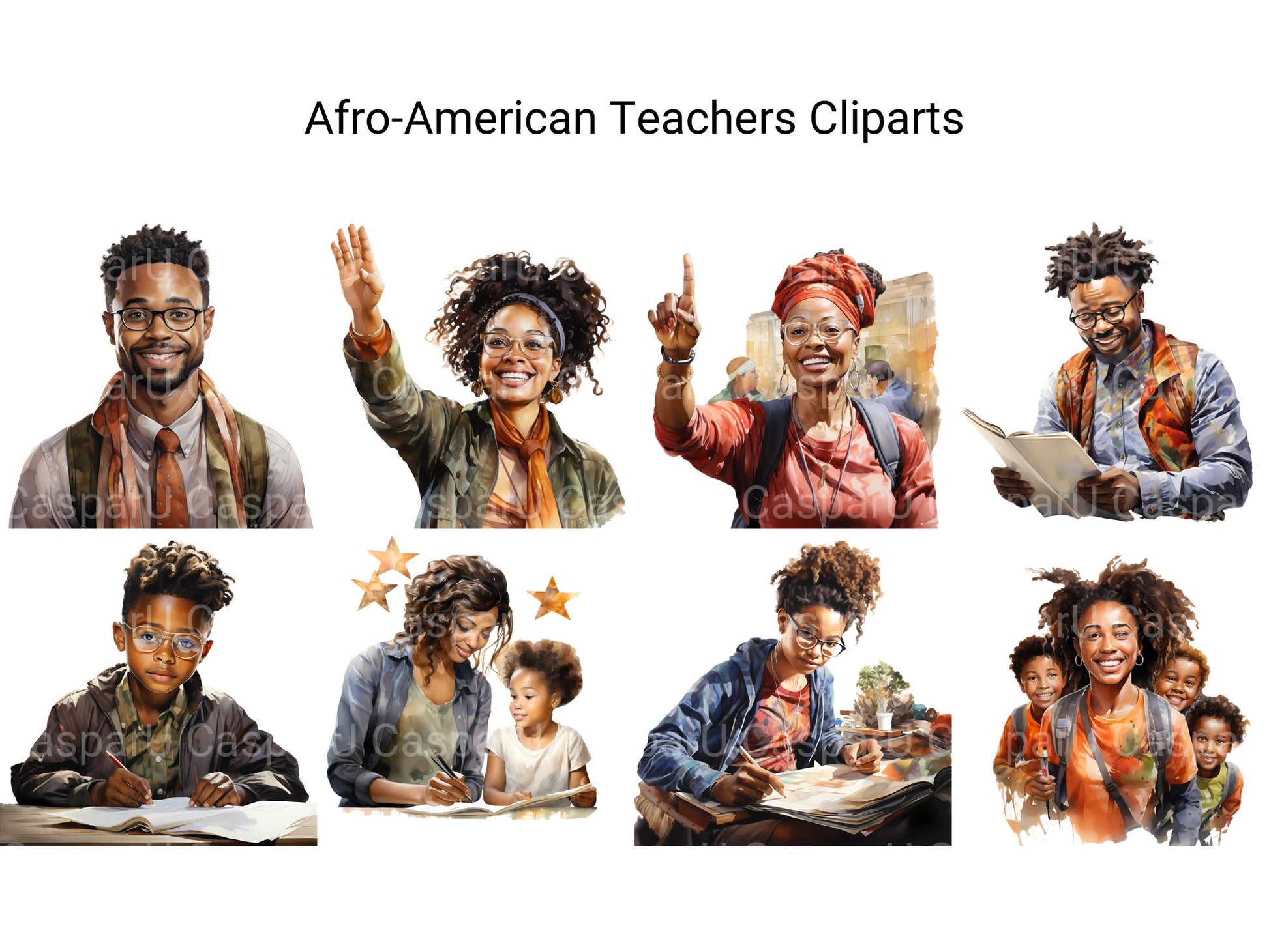 Afro-American Teachers Clipart - CraftNest