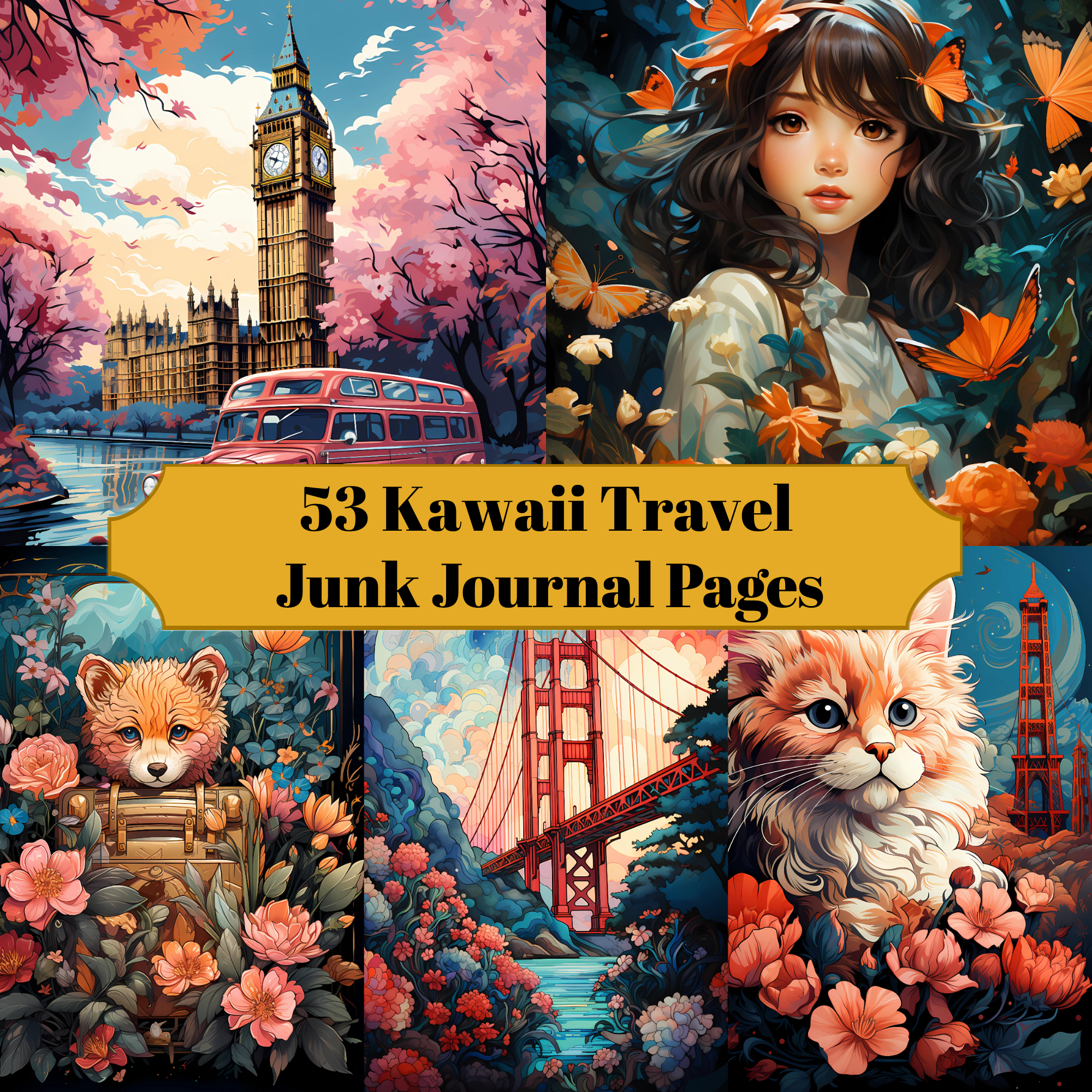 Kawaii Travel Junk Journal Pages - CraftNest