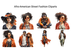 Afro-American Street Fashion Clipart - CraftNest