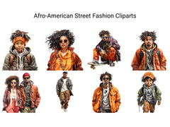 Afro-American Street Fashion Clipart - CraftNest