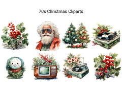 70s Christmas Clipart - CraftNest