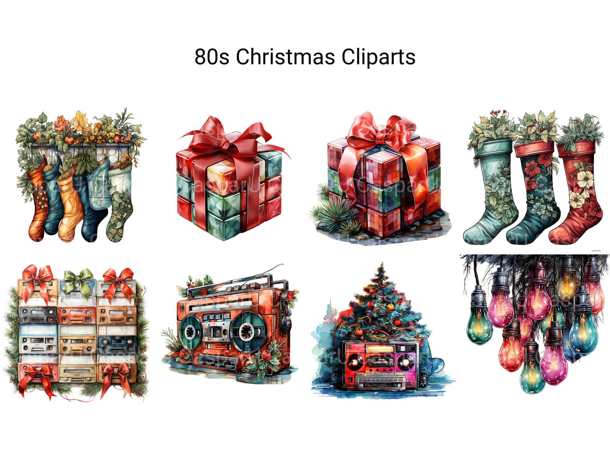 80s Christmas Clipart - CraftNest