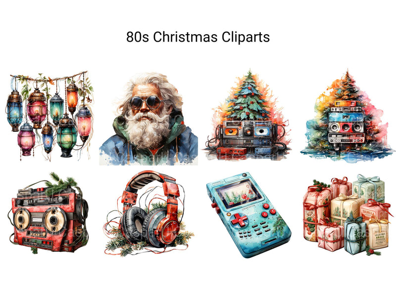 80s Christmas Clipart - CraftNest